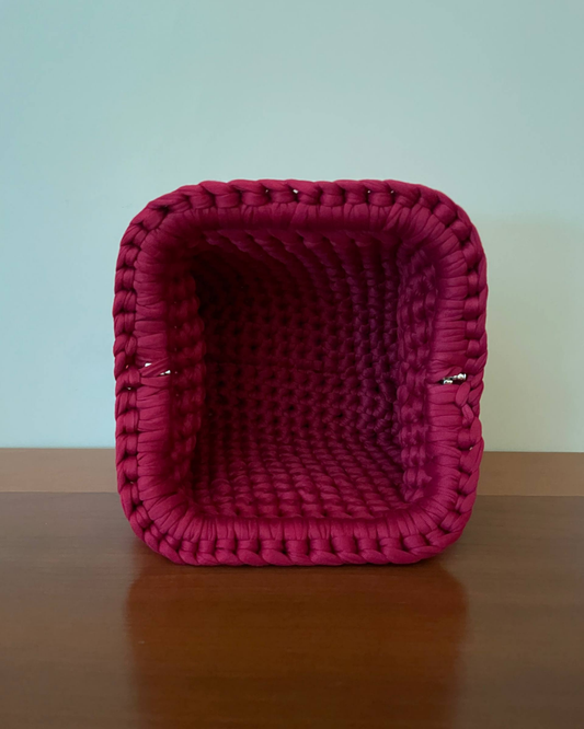 Borsa Crochet Handmade Bordeaux con Paillettes Ciliegia